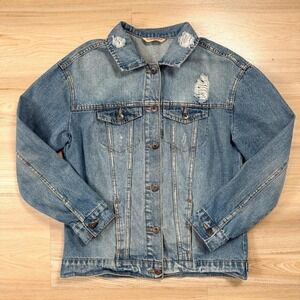 Vintage Highway Jeans Distressed Denim Jacket – Size Small